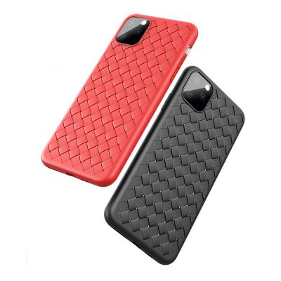 China Wholesale Luxury Braided Soft Shock Proof Armor Grid Silicone TPU Phone Case For iPhone 11 pro XS Max Back Cover for sale