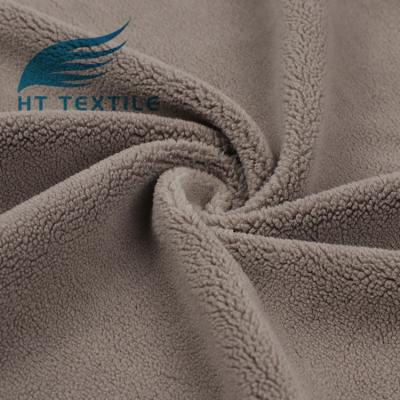 China Hot Sale Polyester Micro Fleece Memory Knit Knit Fabric For Winter Jackets for sale