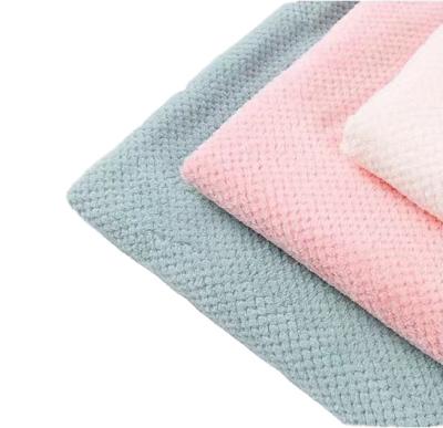 China Sueded Factory Polyester Coral Fleece Pineapple Double Water Brushed Absorb Fabric For Towel Cloth for sale