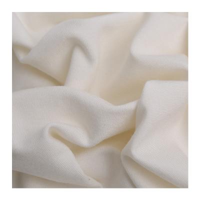 China Fusible stock and cheap plain white 95%cotton 5%spandex stretch plain jersey knitted fabric can print for sale