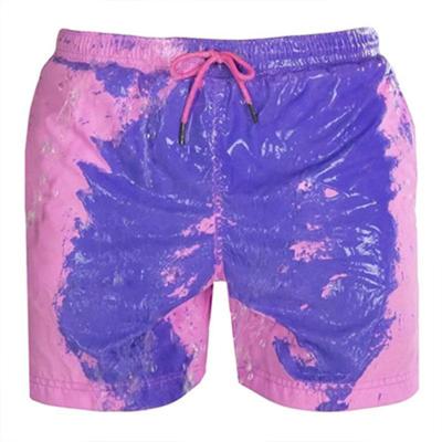 China High Quality Breathable PU Summer Fashion Beach Leather Shorts For Men And Water Change Color for sale