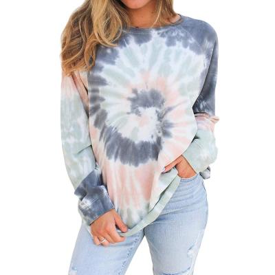 China Hand sale anti-pilling spring spring terry tie dye warm soft hoodie print oversized sweatshirt for young girls for sale