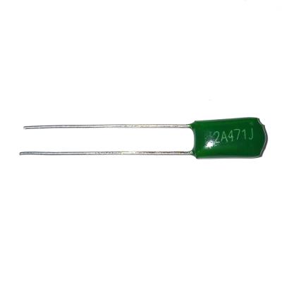 China Cheap and easy to use integrated CL11 polyester capacitor 2A 471 green 0.00047UF polyester film capacitor integrated accessories 100V471J for sale