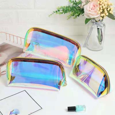 China LOW MOQ 3pcs Fashion PVC Clear Zipper Cosmetic Bag, Fashion Lady Women Transparent Translucent PVC Cosmetic Bag for sale