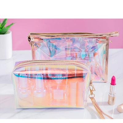 China Fashion Zipper Translucent PVC Cosmetic Bag Clear Cosmetic Pouch, Ladies Travel Waterproof Organizer Clear PVC Makeup Bag for sale