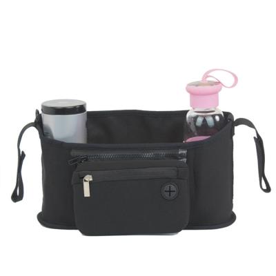 China Water Resistant Travel Baby Diaper Storage Bag Neoprene Baby Stroller Organizer with Cup Holders for sale