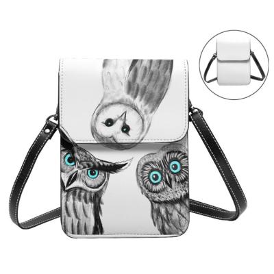 China Waterproof Custom Printing 7.5inch Cross - Body Phone Purse For Girls, Women Little Girls Waterproof PU Leather Phone Cross Bag With Cover for sale