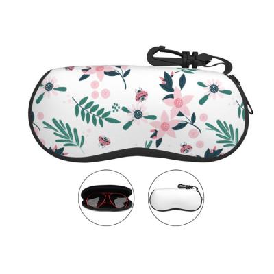 China Luxury Sun Glass Bag Glasses Cases Bags Neoprene Free Printing Custom Sun Glass Bag With Key Chain for sale