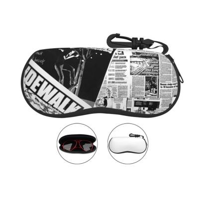 China Neoprene Goggles Bag Soft FREE Printing Luxury Eyewear Case Neoprene Zipper Goggles Bag With Key Chain for sale