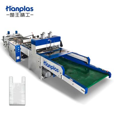 China HP-2VA Hanplas Hotels Design Supermarket Handle Carrier Vest Bag Machine T-shirt Automatic Lifting Plastic Shopping Bag Making Machine for sale