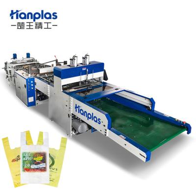 China Disposable Plastic Bag T-shirt Carrier Handle Carrier Hotel HP-2VA Hanplas Household Shopping Plastic Bag Making Machine for sale