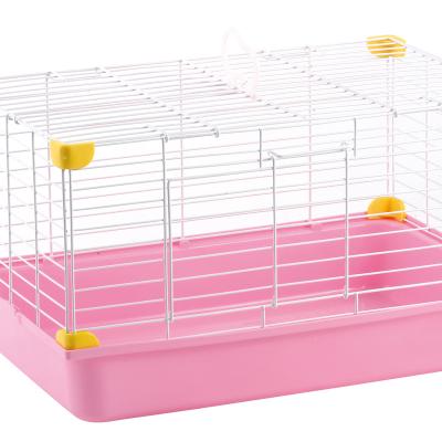 China Sustainable Wholesale Animal Cages High Quality Pet Cages Multiple Sizes Colors Single Pink Indoor Pet Rabbit Cage for sale