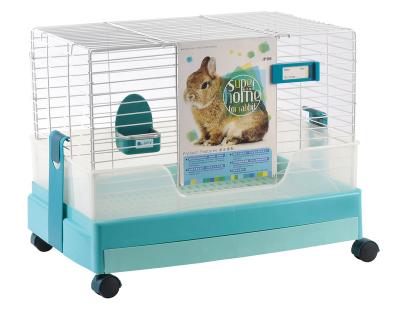 China Durable Hot Selling Viable Pet Cage Supplier Rabbit Cage Portable Small Breeding Animal Cages With Wheels for sale