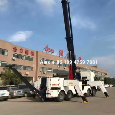 China 8x4 5 Stages Boom 50 Ton Rotator Wrecker With H Shape Front And Rear Outriggers for sale