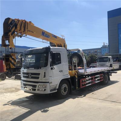 Chine 4x2 Euro 3 Euro 6 Shacman chariot à remorque à plat avec grue à vendre