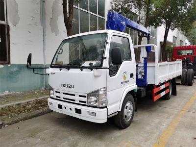 China Diesel aangedreven commerciële 2 ton vrachtwagen gemonteerde kraan met hydraulische boem Te koop