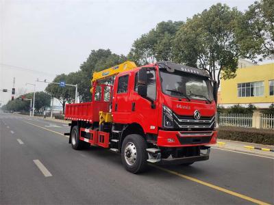 China Chinese Dongfeng Brand Double Cabin 4WD 4X4 Truck Mounted Crane With XCMG 5 Tons Crane For military use for sale