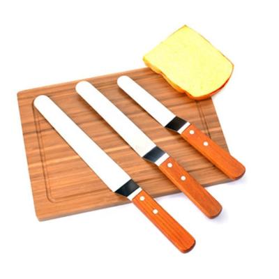 China Sustainable Cake Tool Heat Resistant Baking Spatula With Wooden Handle for sale