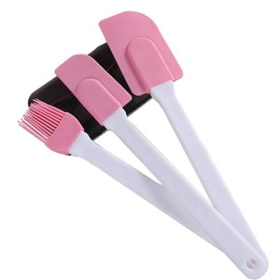 China Viable Pastry Silicone Spatula Brush Mixer Mold Making Silicone Spatula Three Piece Set for sale