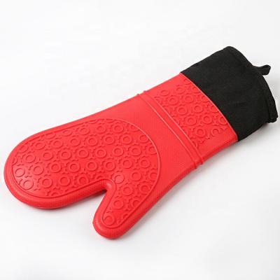 China Sustainable BBQ Gloves Oven Add Cotton Heat Resistant Kitchen Gloves Silicone Gloves for sale