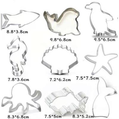 China 430 Sustainable Stainless Cookie Cutter Cookie Baking Tool With Marine Life for sale