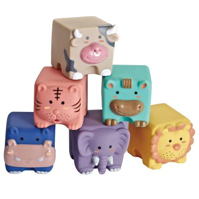 China Animal Toy Creative Soft Block Building Educational Toy Silicone Building Blocks for sale