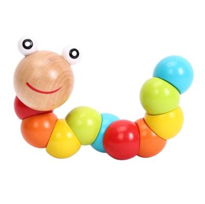 China Environmental Materials Wooden Worm Twisted Animal Toy, Educational Toys Gift For Kids for sale