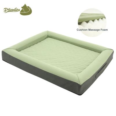 China Waterproof Super Soft Luxury Cotton Fabric Foam Dog Bed Rectangle Pool Orthopedic Dog Bed for sale