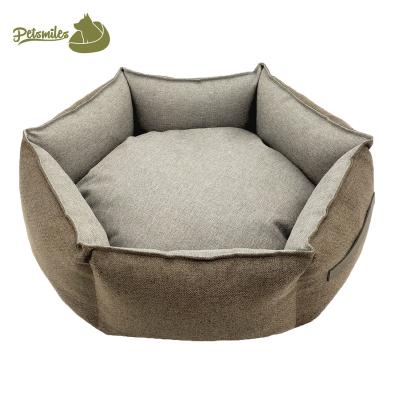 China New Design Pet Hexagon Sofa Hexagonal Dog Bed Waterproof Canvas Pet Bed With Removable Cover for sale