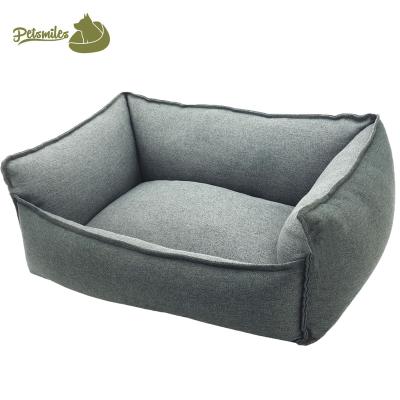 China Durable Waterproof Rectangular Canvas Dog Sofa Bed Fabric Comfortable Pet Sofa Bed for sale