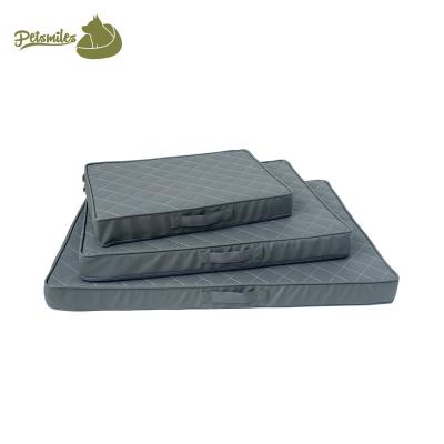 China Custom Waterproof PU Leather Pet Pads Washable Memory Foam Dog Bed Pet Cushion Bed for sale