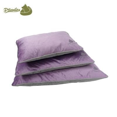 China Custom Made Purple Color Pet Pillow Memory Foam Pet Bed Pillow Waterproof For Dog Blanket Washable for sale