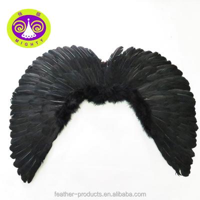 China Christmas Ornament Black Angel Wings Crafts Plastic Party Feather Wings for sale