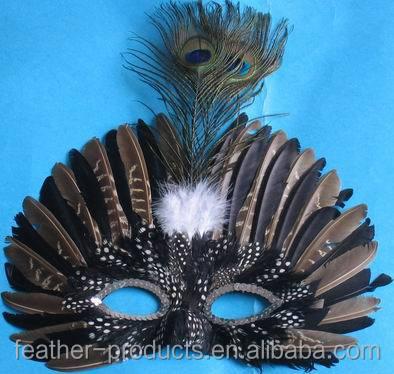 China For party and other colorful feather mask festival feather mask owl shape for sale