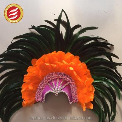 China Large Masquerade Half Face Headdress Handsome Mask Cosplay Brazilian Feather Mask for sale