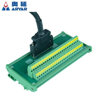 China Automotive SCSI 50P MDR Female Rail Mount Breakout Board SCSI DIN Terminal Module for sale