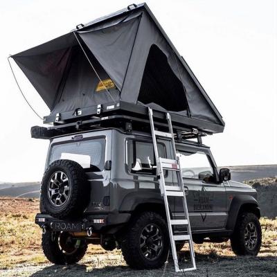 China Straight tether type 2021 mini outdoor car roof tent purchase top roof aluminum top tentrts roof top tent hard for sale