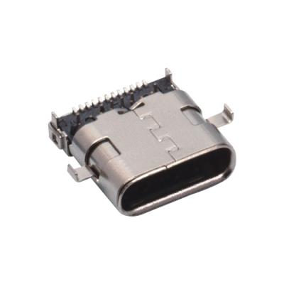 China Type-C Female Connector Panel Double Shell USB PCB Front Insert and Rear Sticker 24P Stepped 4.46 for sale