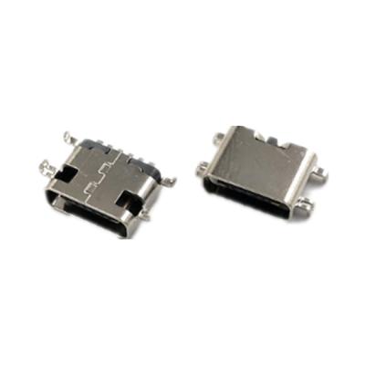 China PCB USB Female Drop Down Flat TYPE C 6P Connector 6P L=6.5 for sale