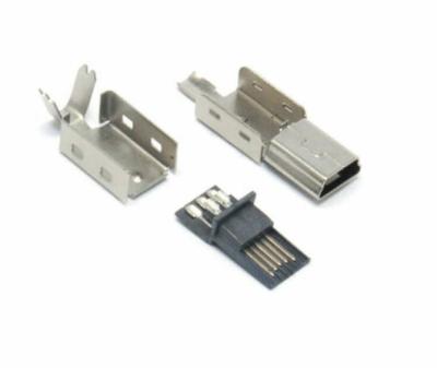 China MINI 5P USB three-piece wire connector with tail for sale