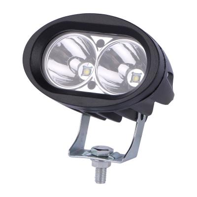 China Super Bright Oval Spotlight 20w 6000K 4 Inch Vehicle Dome Light Tractor Off Road Forklift LED Work Light Universal for sale