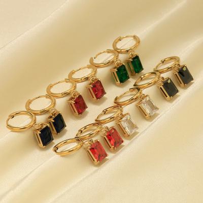 China Vintage Style Healing Bling French Zircon 1 Pair Ear Studs Vintage Fashion18K Gold Designer Plated Stainless Steel Stud Earrings for sale