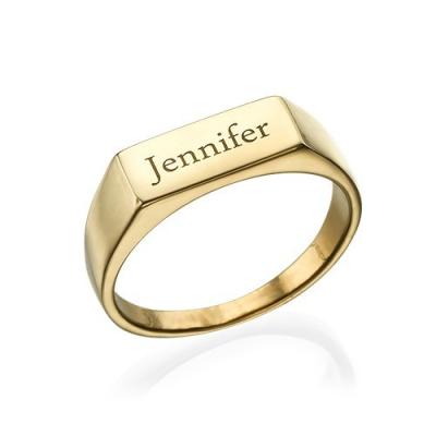 China Custom Romantic Personality Name Logo Stainless Steel 18k Gold Ring For Women for sale