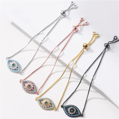 China Colorful Cute Iced Out CZ Turkish Devil Charms Eye Micro Pave Zircon DIY Bracelets for sale