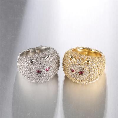 China Hip Hop Hip Hop CZ Ring Iced Out Owl Ring Hip Hop Ring For Men for sale