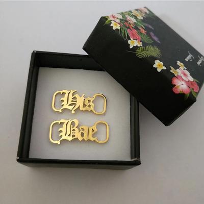 China CLASSIC Custom Name Stainless Steel Shoes Buckles Jewelry For Women Men for sale