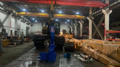 China Boat Type 15m Excavator Mounted Pile Driver 40T  With Vibro Hammer for sale