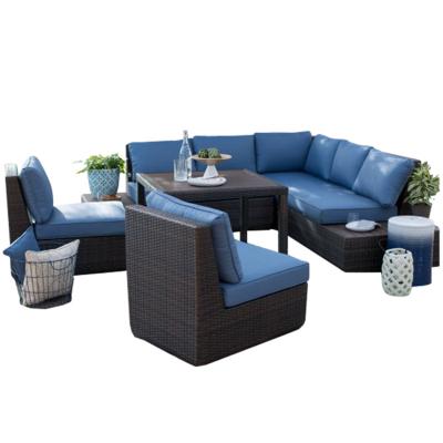 China Durable/Waterproof All Weather Wicker Corner Sofa Rattan Chair Backyard Rattan Sofa Set Courtyard Balcony Rattan for sale