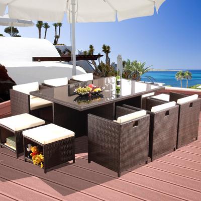 China Outdoor Garden Durable/Waterproof Wholesale Luxury Bistro Dining Sets Living Room Furniture Table And Sofa Dinning Chairs for sale