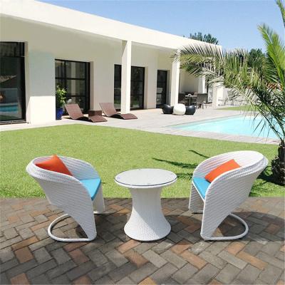 China Durable / Waterproof Outdoor Wicker Garden 3 Piece Patio Bistro Set Rattan Chair Sofa Sets With Coffee Table for sale